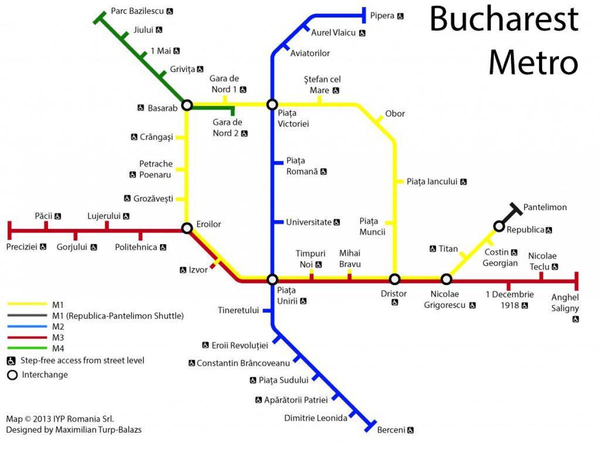 Karta Bukurešta javnim prijevozom 