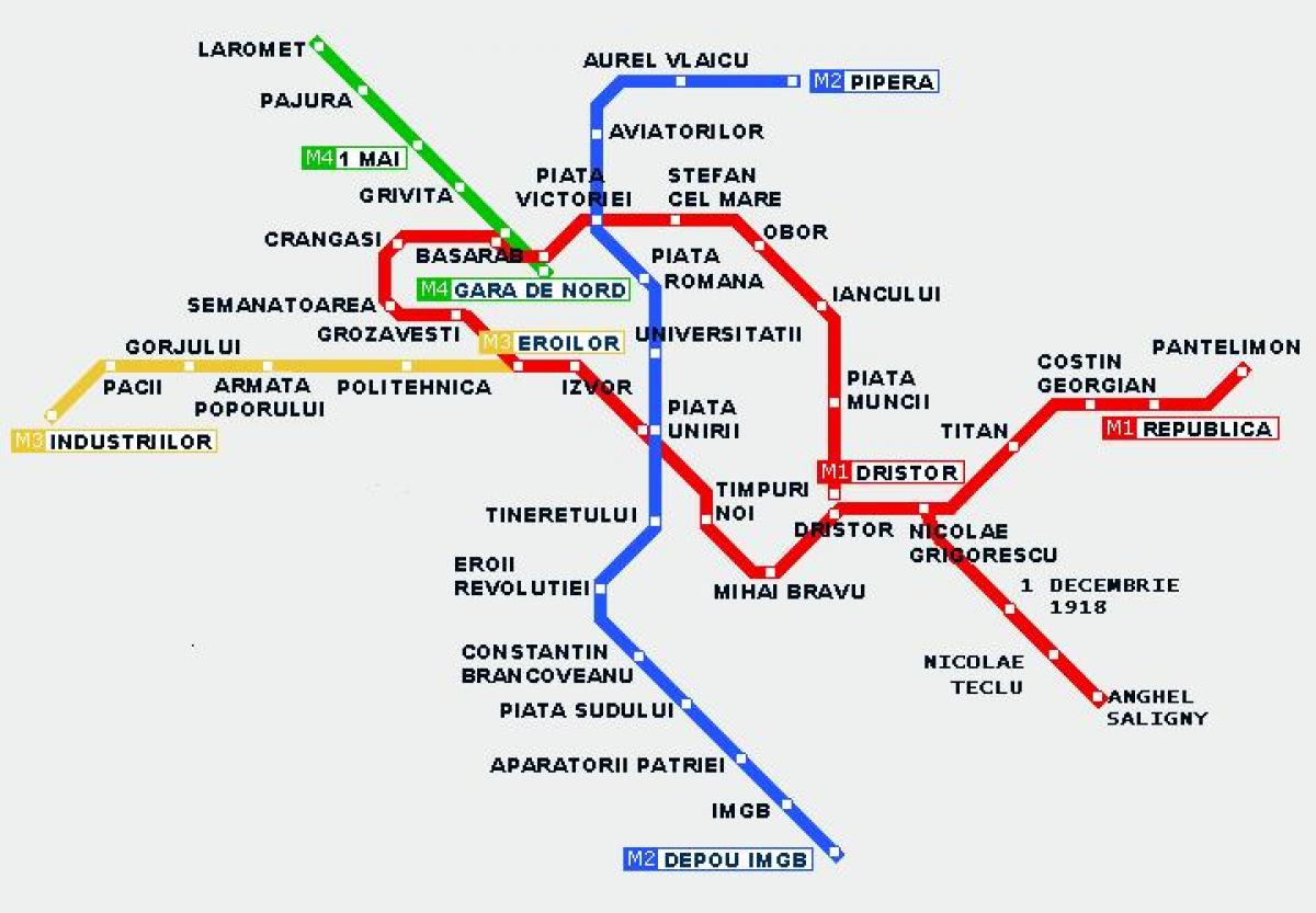 karta metroa u Bukureštu
